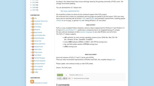 PyPy2.7 and PyPy3.5 v5.7 released смотреть онлайн
