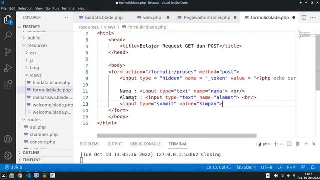18-10-2022 Request GET dan POST pada Laravel - Kuliah Web Programming смотреть онлайн