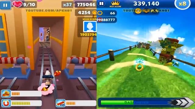 Subway Surfers 2018 Paris VS Sonic Dash SILVER смотреть онлайн