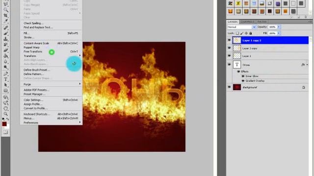 Как создать огненную надпись в фотошопе смотреть онлайн