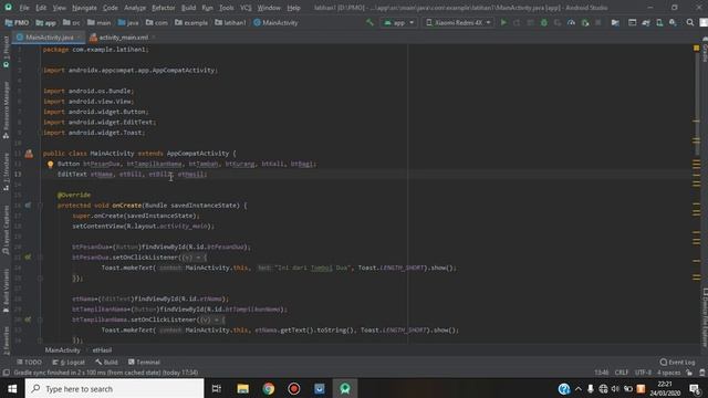 Menampilkan Pesan dengan Toast dan Operasi Matematika - Android Studio (Praktikum 1) смотреть онлайн