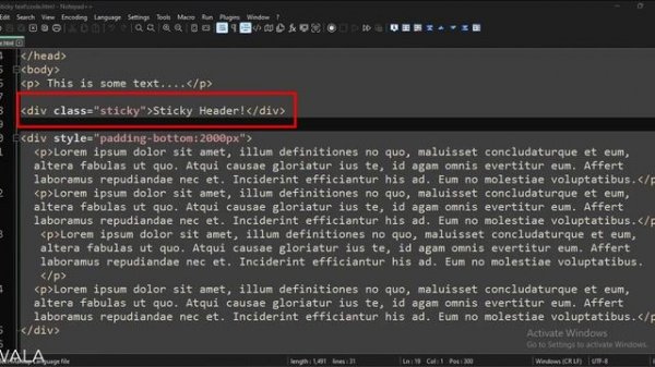 CSS || STICKY TEXT || TUTORIAL.