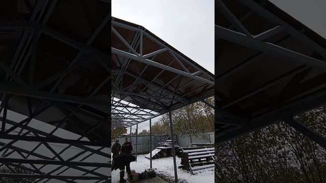 Монтаж навеса 6х12 метров смотреть онлайн