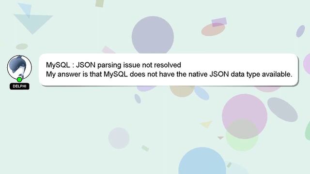 MySQL : JSON parsing issue not resolved смотреть онлайн