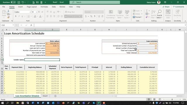Loan EMI Calculation On Excel without any Internet connection || Bangla Tutorial. смотреть онлайн