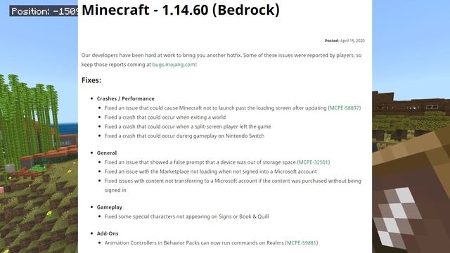 Minecraft Bedrock - 1.14.60 Update OUT NOW ! Storage Crash Fix![ Change Log ] PS4/MCPE/Xbox/Windows смотреть онлайн