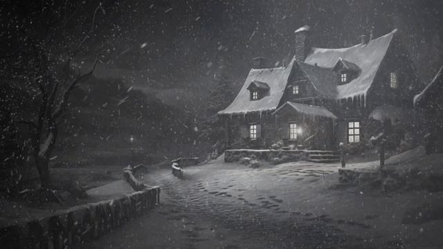 Замерзший снег, метель с завыванием холодного ветра?️Зимняя снежная атмосфера❄️Метель, темный экран смотреть онлайн