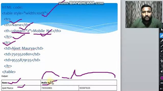 Lecture 8 'B' HTML Table with cell padding, HTML Table width, HTML Table with colspan смотреть онлайн