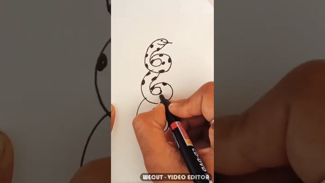 Easy snake drawing # How to draw snake with number 6 #Shorts# смотреть онлайн