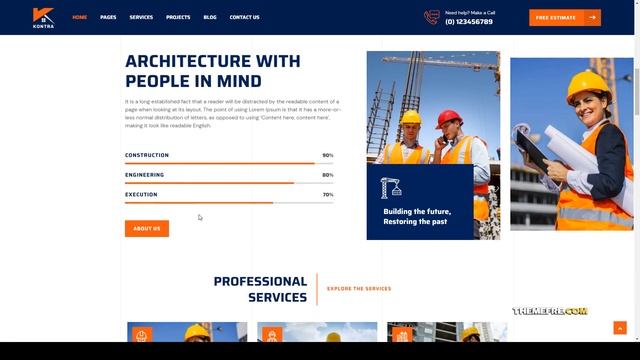 Kontra - Construction and Building WordPress Theme contractor industrial смотреть онлайн