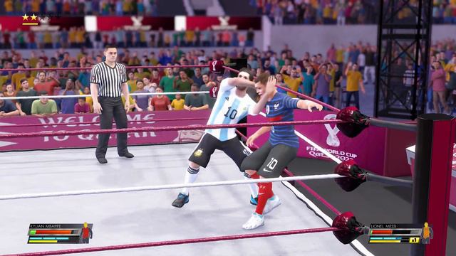 WWE 2K22 - Kylian Mbappe vs. Lionel Messi - FIFA World Cup Championship Match | PS5™ [4K60] смотреть онлайн