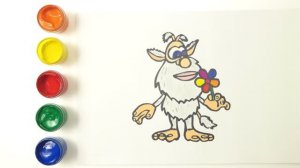 РАСКРАСКА БУБА. Рисуем Домовенка БУБУ. Для малышей.