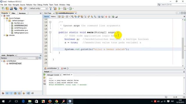 Contoh Benar Program Java Menggunakan Tipe Data Boolean Examples of Java Program Using Boolean смотреть онлайн