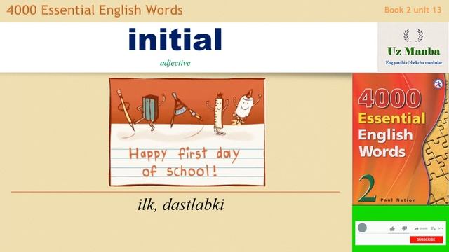 4000 Essential English Words 2 Unit 13 Inglizcha Lug'at