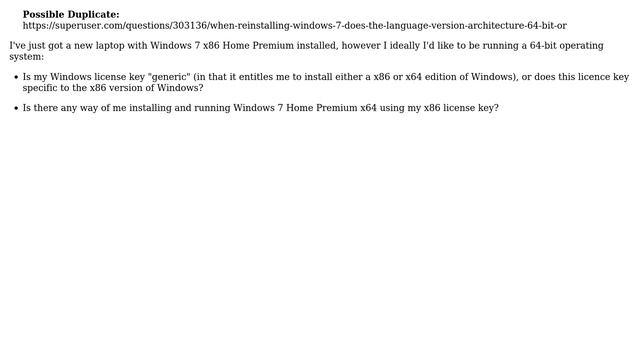 Is my Windows 7 x86 license key valid for a x64 installation of Windows? смотреть онлайн