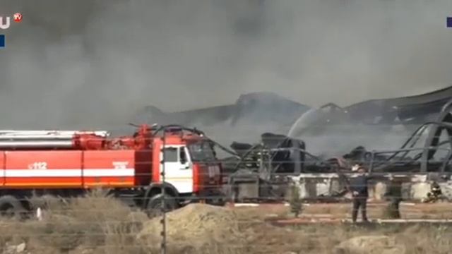 Кадры последствий пожара на маслобойном заводе в азербайджанском Сумгаите. смотреть онлайн