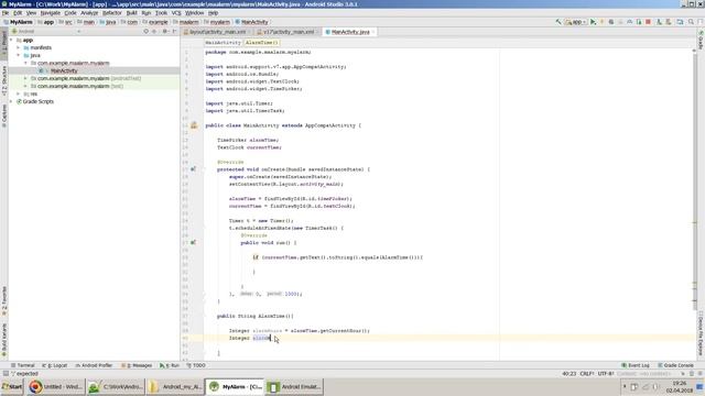 How to create a simple Alarm Clock App in Android Studio? - complete steps смотреть онлайн