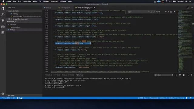 9. VS.Code settings in JSON смотреть онлайн