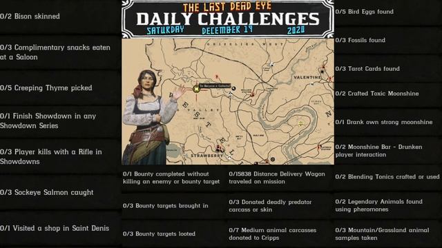 Daily Challenges Madam Nazar Bison Sockeye Salmon Creeping Thyme Locations RDR2 Red Dead Online смотреть онлайн