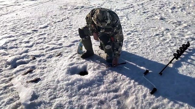 Ловля ОКУНЯ в конце Марта. озеро ГУСИНОЕ. НЕПОГОДА смотреть онлайн