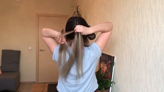Низкий хвост с косой, очень стильная прическа // Easy ponytail hairstyle смотреть онлайн