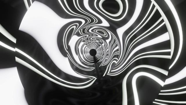Abstract Background Video 4k VJ LOOP Metallic Black White Tunnel Calming Screensaver