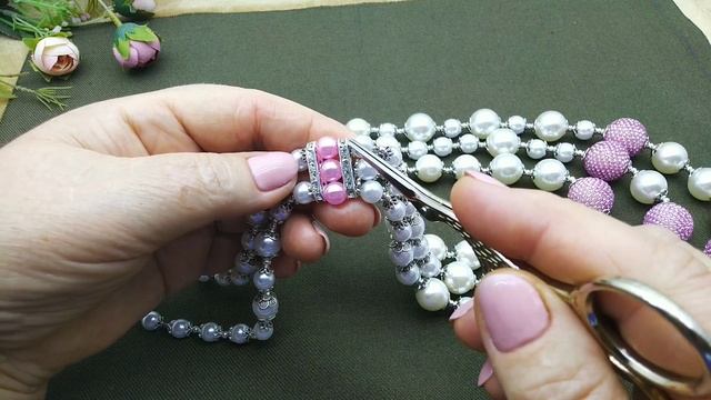 Как собрать бусы на тросик. #собираемукрашение #кольесвоимируками #колье смотреть онлайн