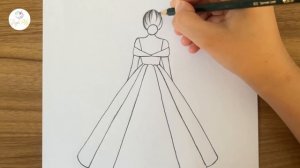 Girl from back side drawing || Easy drawings step by step || How to draw a girl || Drawing for girl