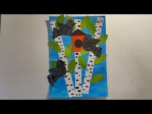 Аппликация скворец и скворечник: пошаговый мастер-класс