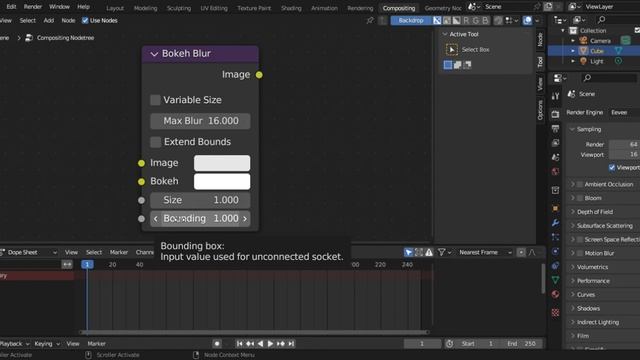 Blender. Bokeh Blur Node. смотреть онлайн