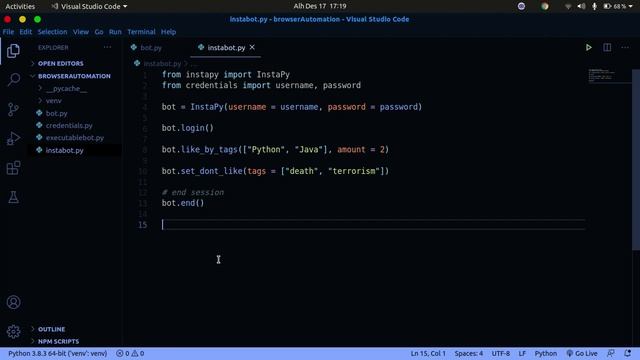 Instagram bot With Python under ten minutes | Increase instagram followers with Python bot tutorial смотреть онлайн