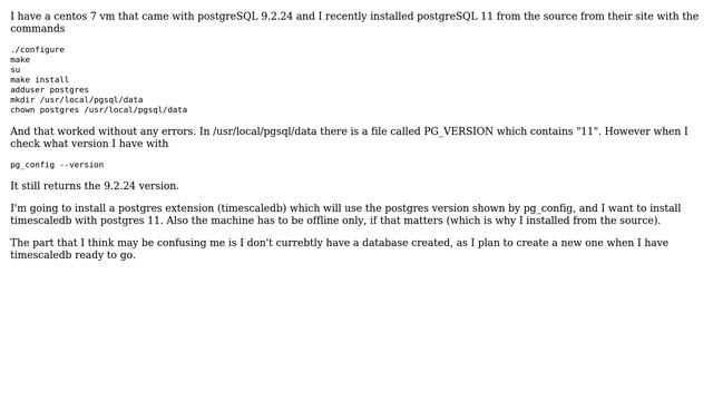 DevOps & SysAdmins: How to make pg_config --version return the newer postgreSQL install? смотреть онлайн