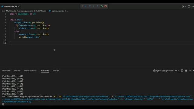 4. Get & print MOUSE position continuously | Bot Design and Automation with Python | Urdu | Hindi смотреть онлайн