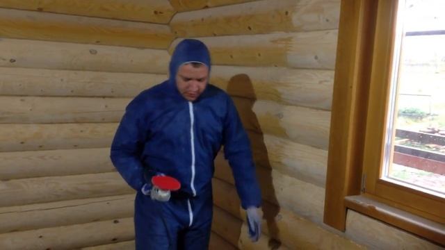 Правильная шлифовка оцилиндрованного бревна. Конопатка43 смотреть онлайн