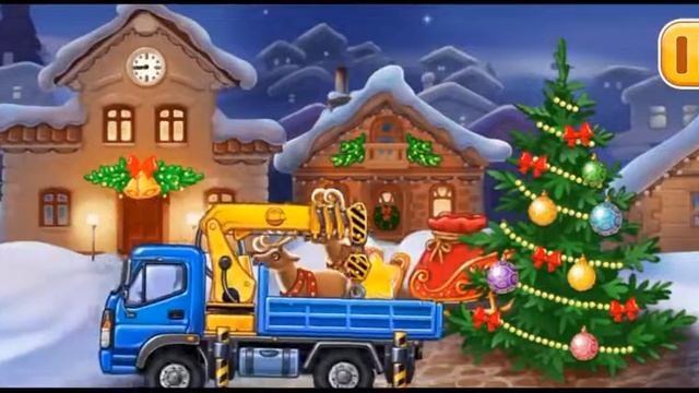 Christmas tree make kids video part 2/truck and buildozer dumper and crane cartoon video смотреть онлайн
