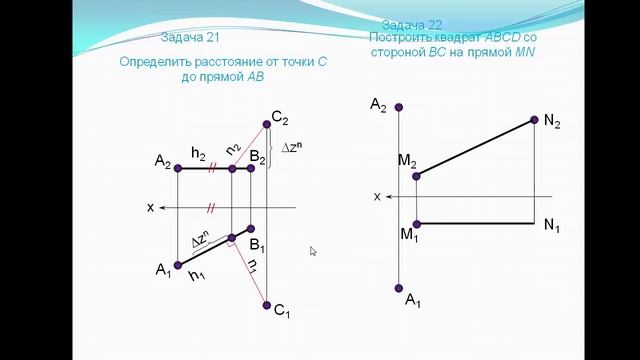 [Начертательная геометрия] Прямая - Метрические и позиционные задачи смотреть онлайн