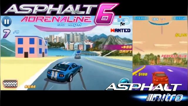 Asphalt 6 vs Asphalt Nitro (Java) graphics comparison! смотреть онлайн