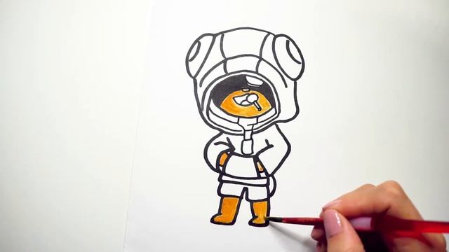 Как нарисовать БРАВЛЕРОВ. How to draw BRAWL STARS. Рисунок Леон из БРАВЛ СТАРС. смотреть онлайн