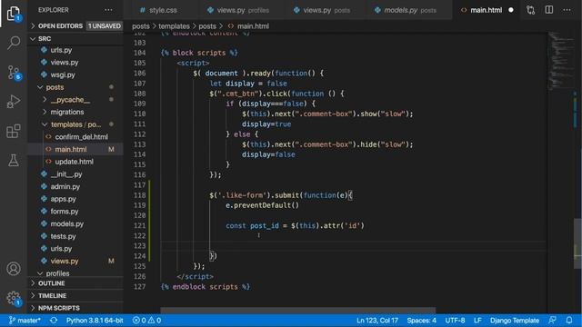 Django and Ajax : Create a Like button with counter | Social Network project in Django (PART 15) смотреть онлайн