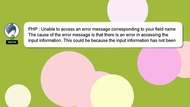 PHP : Unable to access an error message corresponding to your field name смотреть онлайн