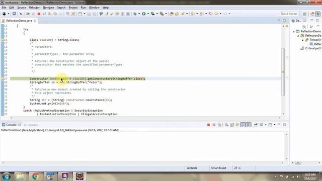 How to instantiating the objects using constructor object using Java Reflection? смотреть онлайн