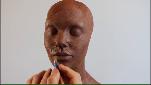 Sculpting Female Head in clay. Sculpting tutorial. How to make sculpture in a water based clay. смотреть онлайн