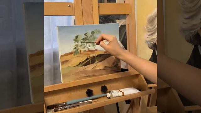 Как написать масляными красками пустыню. Картина маслом. Этюд. смотреть онлайн