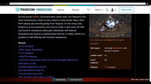 Diablo 2: Making Enigma Runeword from Scrath - Hero Editor guide. смотреть онлайн