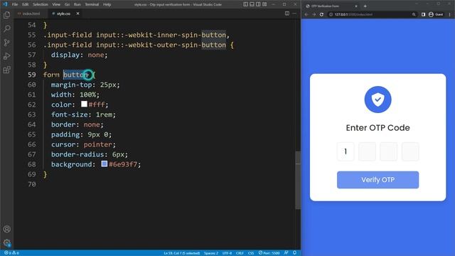 OTP Code Verification Form in HTML CSS & JavaScript смотреть онлайн