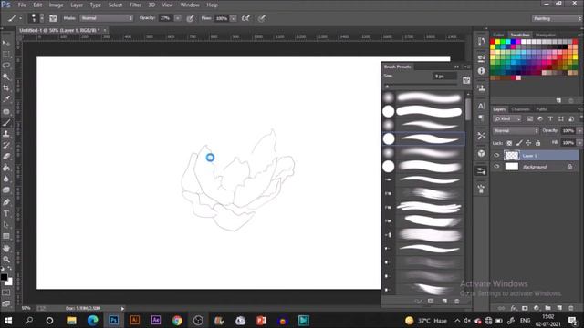 How to Draw Peony | Step by Step Digital Art Lessons | Photoshop Tutorial | Digital Painting смотреть онлайн