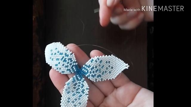 МК заколка для волосся з бісеру Лілія. DIU beaded hair clip Lily. смотреть онлайн