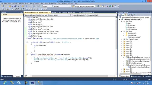 How to Use JSON and Javascript Serialization And deSerialization in Asp.Net 4.0 part4 смотреть онлайн