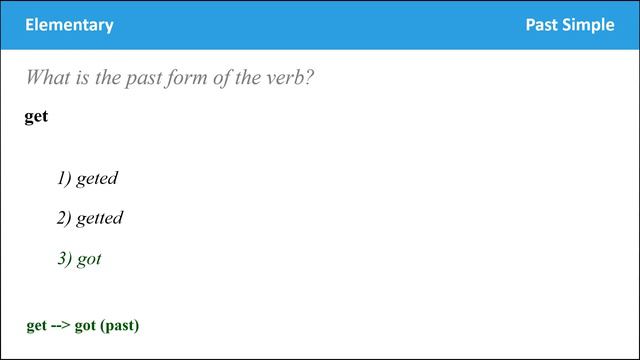 English Grammar Test : Elementary Past Simple смотреть онлайн