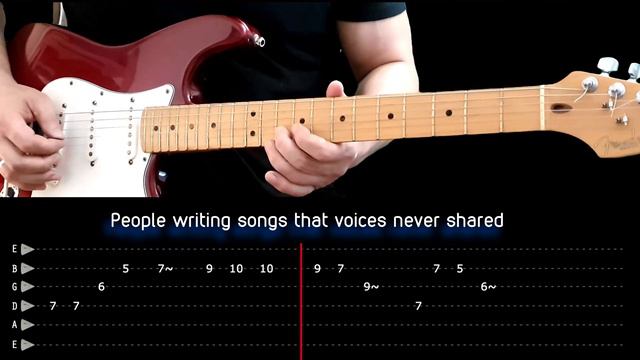 THE SOUND OF SILENCE - Guitar cover with tabs - Disturbed version смотреть онлайн